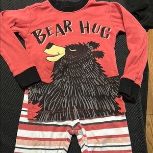 Bear Hug Kids Pajamas - Red and Black